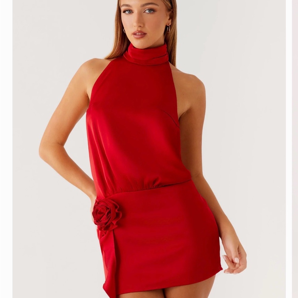 Peppermayo Birdie Halterneck Mini Dress - Red size 4
